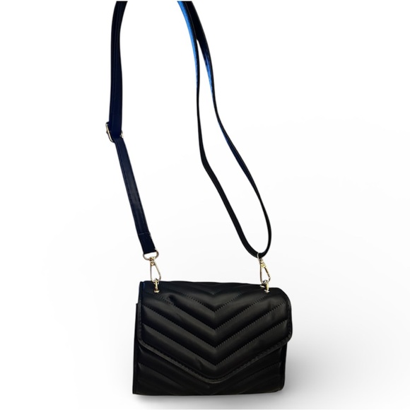 Black Quilted Crossbody Bag - Picture 2 of 6